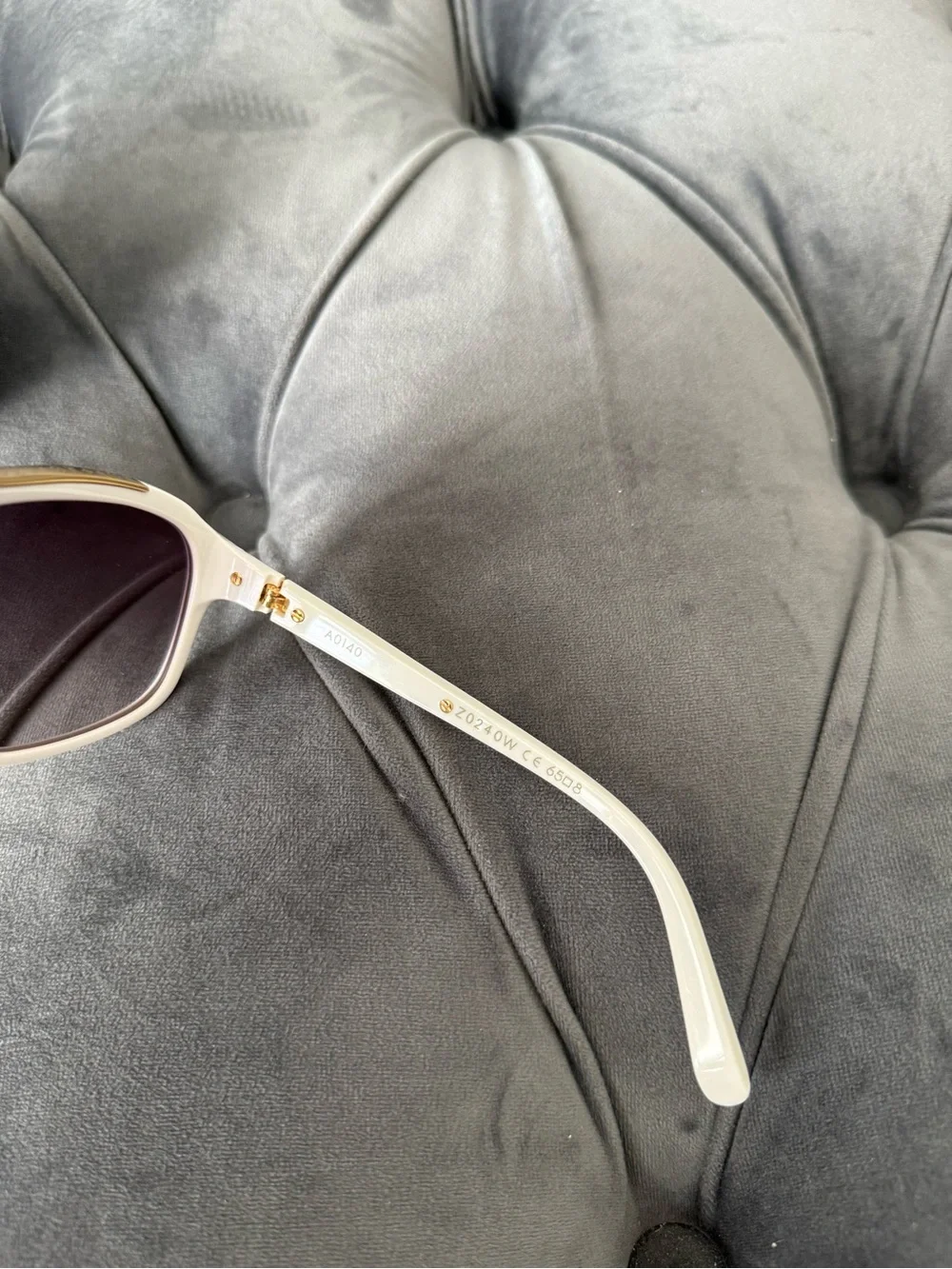 Louis Vuitton Z0240W White Gold Aviator Shield Sunglasses Hand Made in France